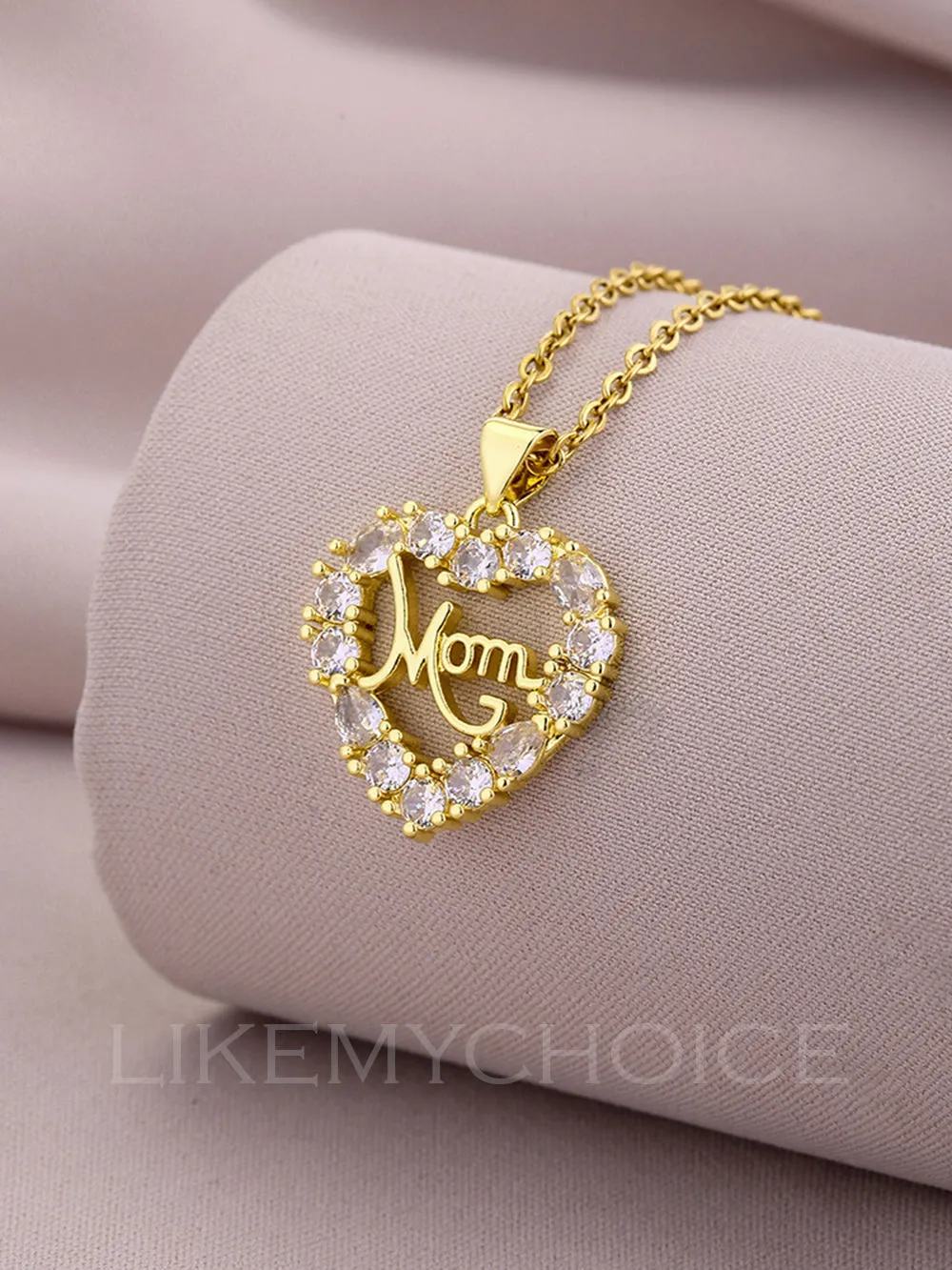Fashion Copper With Zirconia Heart-Shaped Elegant Mom Necklace sold by Like My Choice