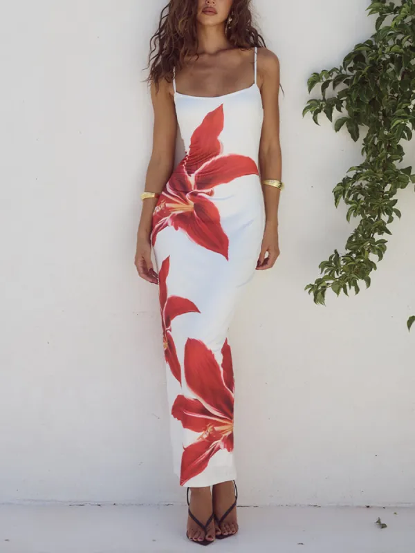 Unforgettable Abstract Floral Print Maxi Dress sold by Like My Choice
