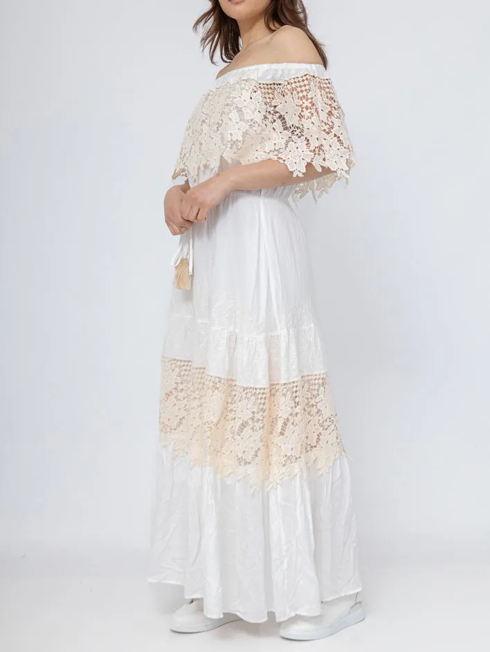 Sexy Bohemian Lace One-Shoulder Midi Dress sold by Like My Choice product image thumbnail 3
