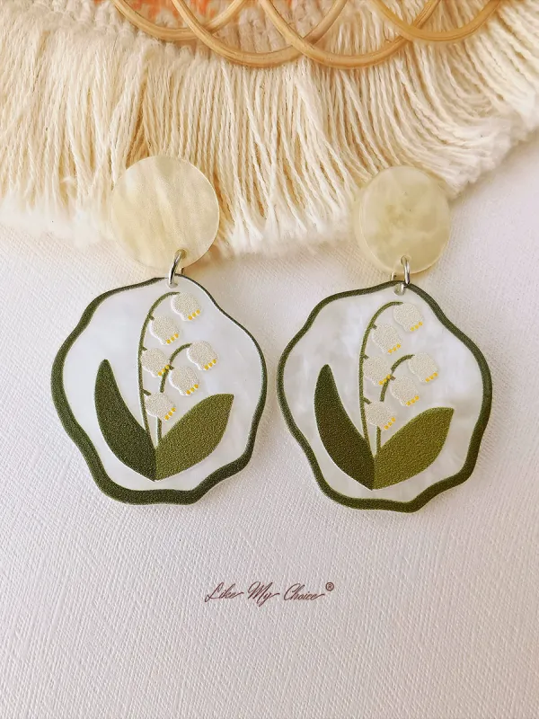 Flower Earrings - Acrylic Lily of the Valley sold by Like My Choice