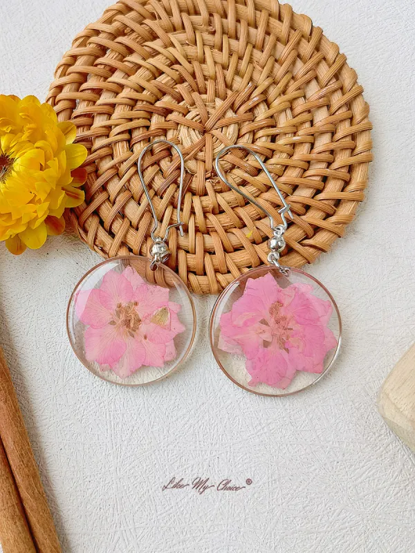 Sulfur Chrysanthemum Pressed Flower Earrings sold by Like My Choice