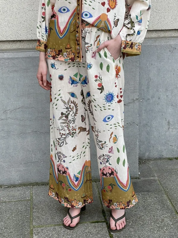 Features Ethnic Print Loose Elastic Waist Pants sold by Like My Choice