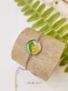 Yellow Queen Anne Lace Handmade Pressed Flower Forest Fern Resin Leaf Round Bracelet sold by Like My Choice