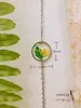 Yellow Queen Anne Lace Handmade Pressed Flower Forest Fern Resin Leaf Round Bracelet sold by Like My Choice