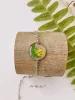 Yellow Queen Anne Lace Handmade Pressed Flower Forest Fern Resin Leaf Round Bracelet sold by Like My Choice