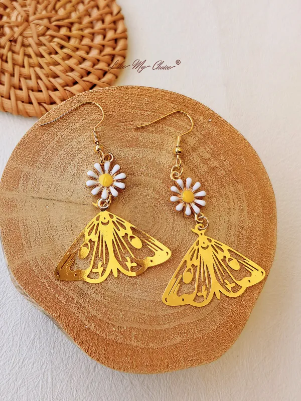 Daisy Gold Hollow Butterfly Drop Earrings sold by Like My Choice
