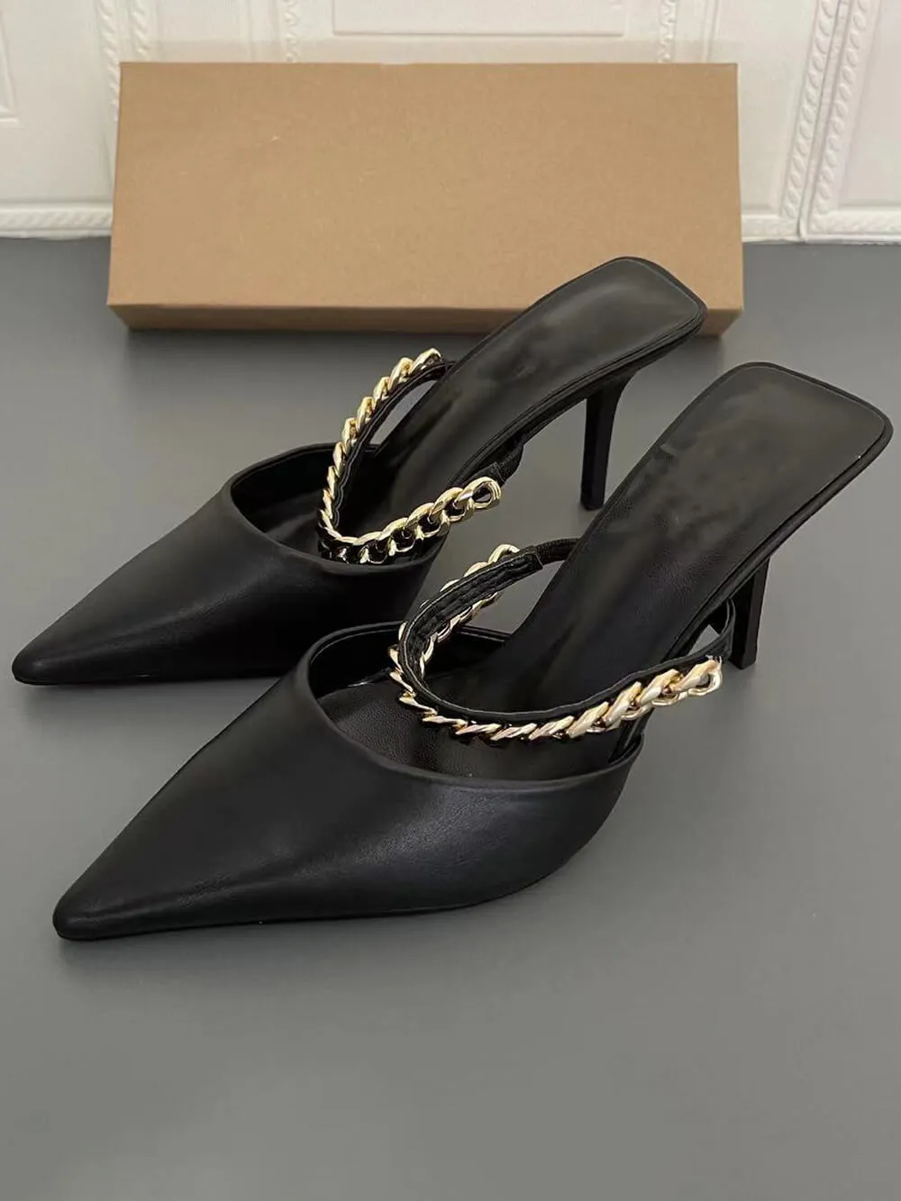 Pointed Chain Stiletto Heel Capped High Heels sold by Like My Choice product image thumbnail 3