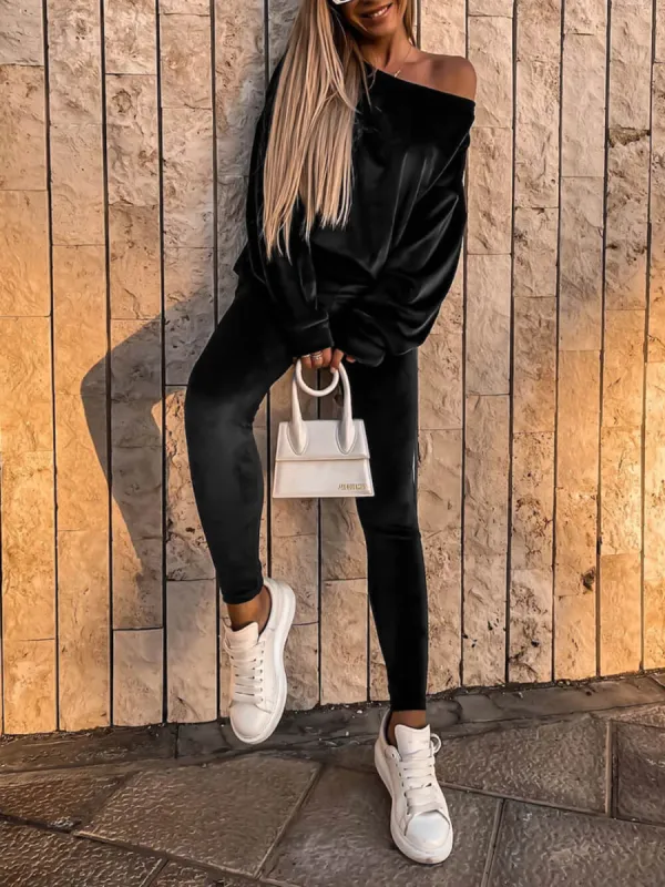 Silver fox velvet sports sweatshirt two-piece set sold by Like My Choice