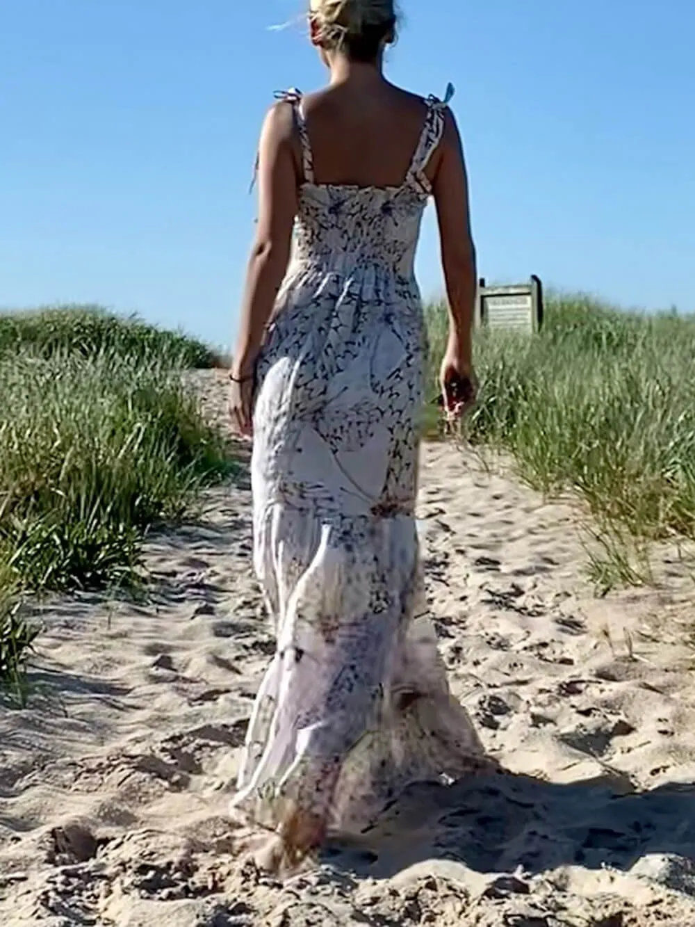 Elegant Vacation Print Pleated Tiered Dress sold by Like My Choice product image thumbnail 3