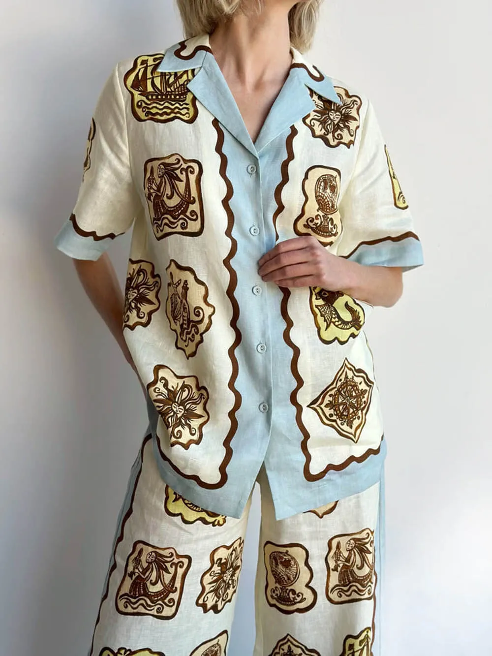 Unique Print Elastic Waist Pocket Wide Leg Pants sold by Like My Choice product image thumbnail 5