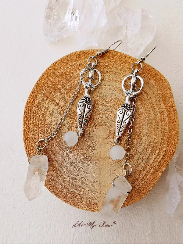 Goddess Reiki Energy Quartz Earrings sold by Like My Choice