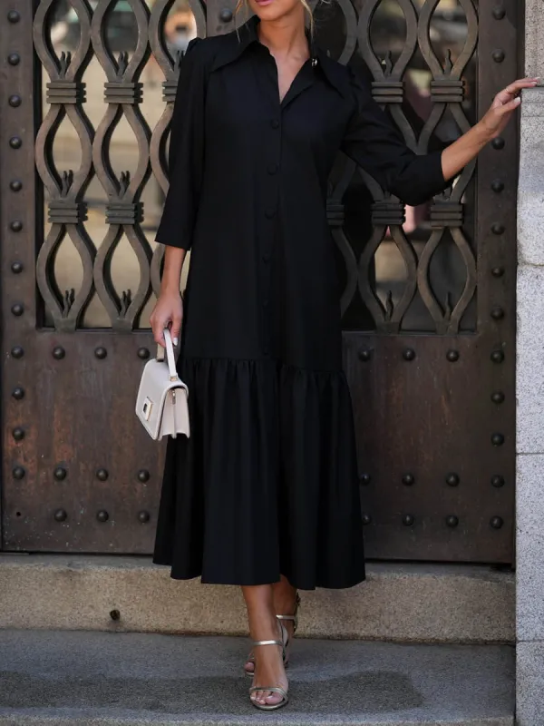 Modern Button-Down Shirttail With Pleats Dress sold by Like My Choice