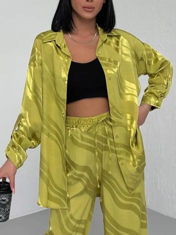 Unique Wave Print Loose Oversized Shirt sold by Like My Choice