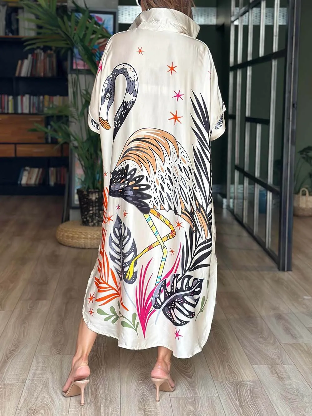 Classic Oversized Loose Printed Shirt Dress sold by Like My Choice product image thumbnail 3