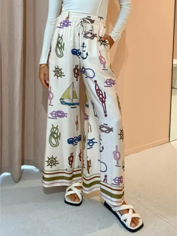 Hand-Drawn Nautical Motifs Pants sold by Like My Choice