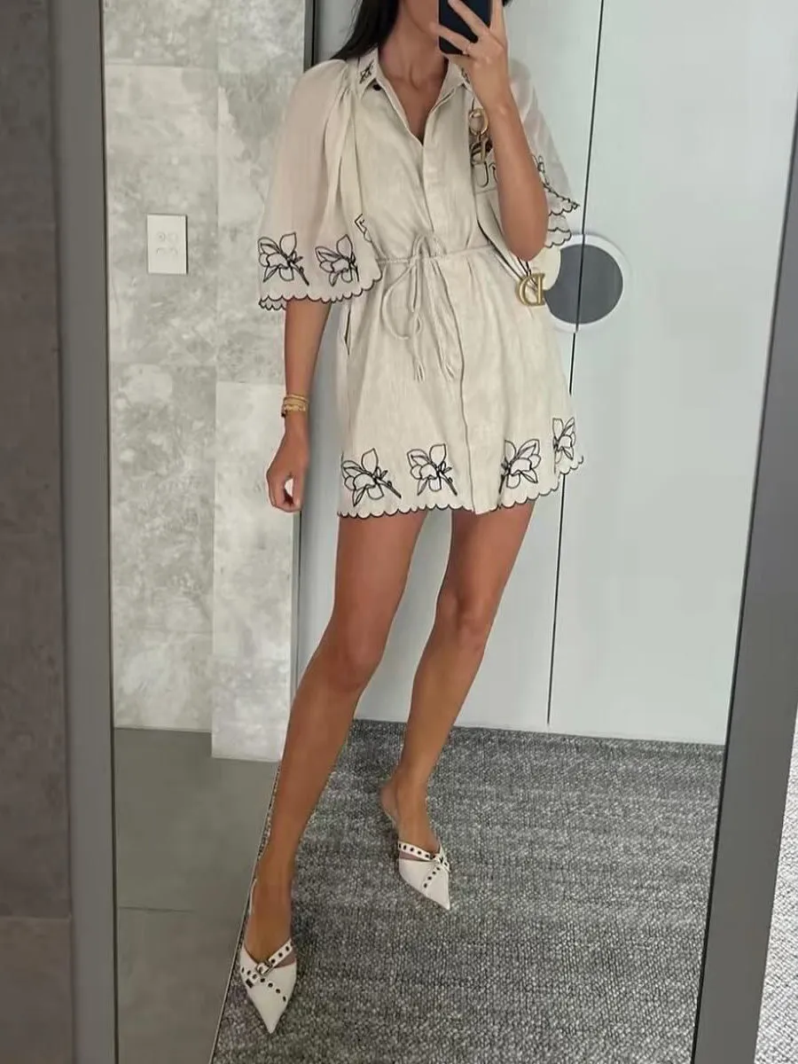 Beautifully Embroidered Shirt-Style Mini Skirt sold by Like My Choice product image thumbnail 5