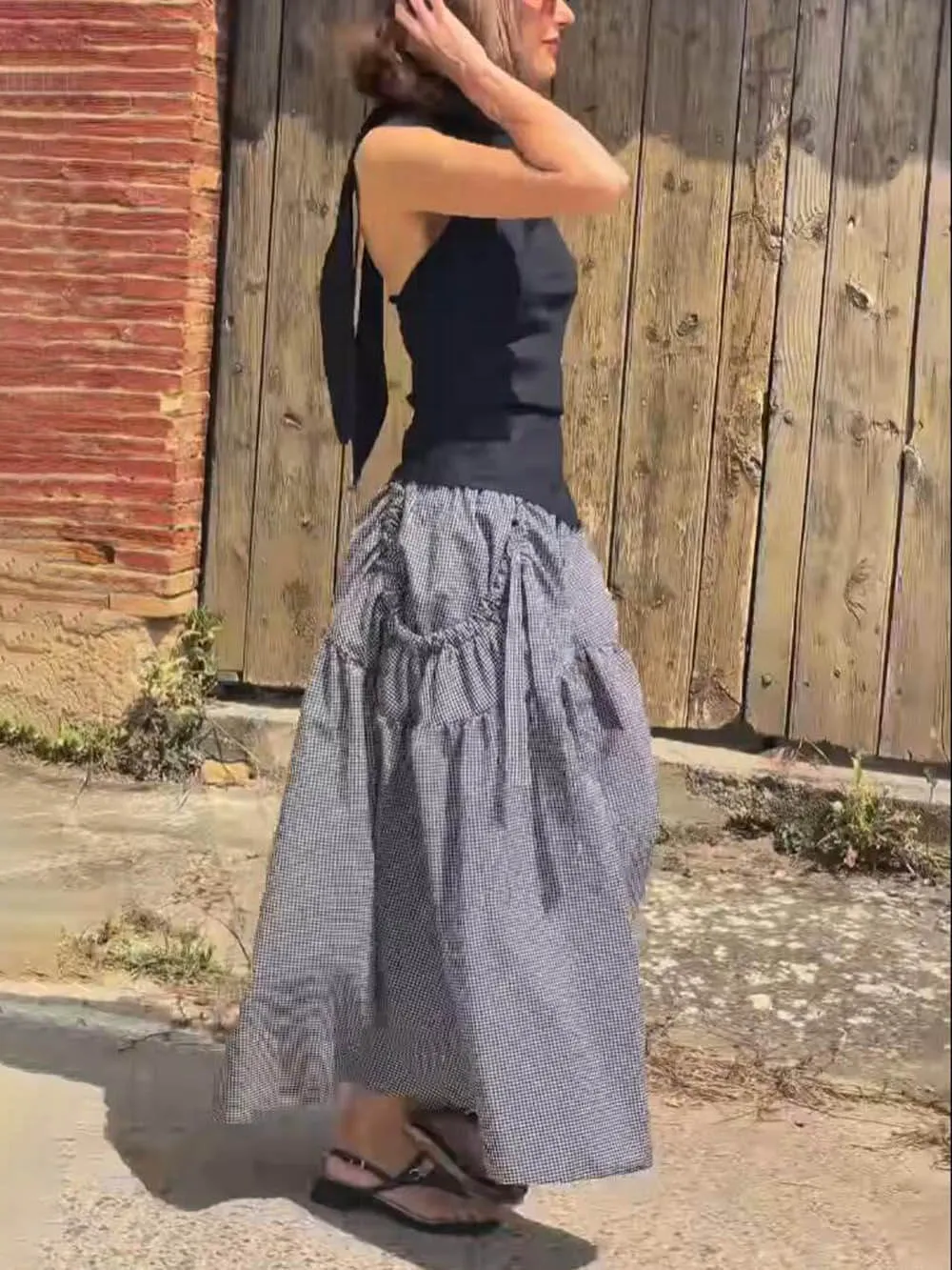 Classic Halter Neck Tie Hollow Vest Top sold by Like My Choice product image thumbnail 4