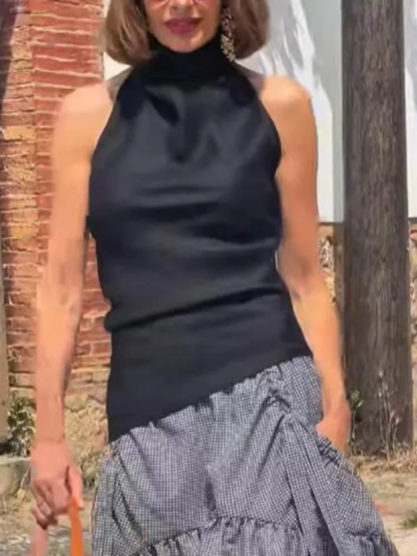 Classic Halter Neck Tie Hollow Vest Top sold by Like My Choice