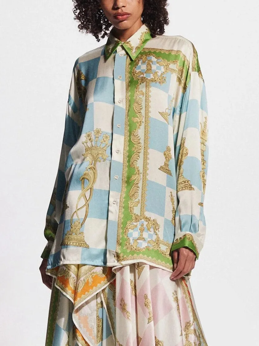 Sophisticated Summer Geometric Print Loose Shirt sold by Like My Choice