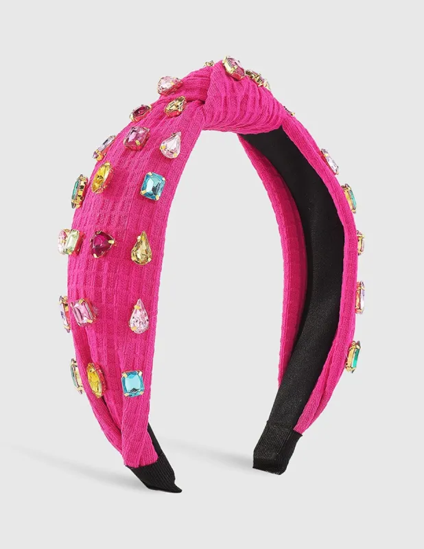 Pink Multi Color Rhinestone Headband sold by Like My Choice
