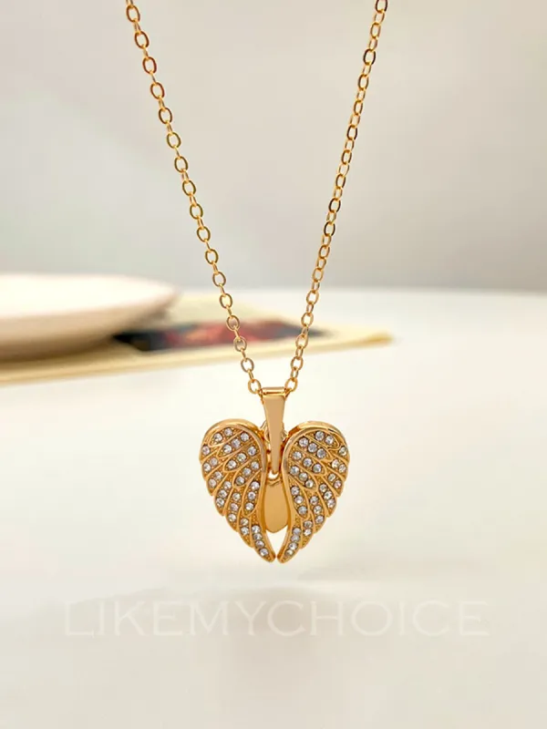 Angel Wings With Diamonds Love Necklace sold by Like My Choice