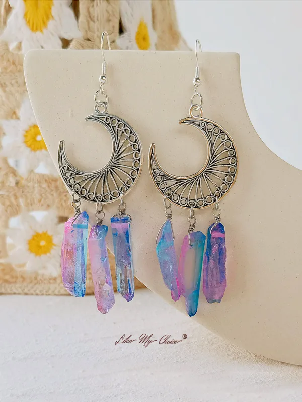 Rainbow Quartz Crystal Earrings sold by Like My Choice