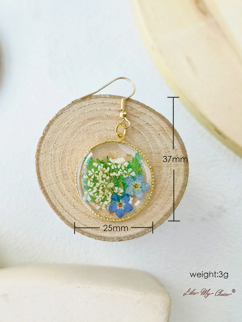 Forget Me Not Earrings Natural Jewelry Dried Flower sold by Like My Choice product image thumbnail 4