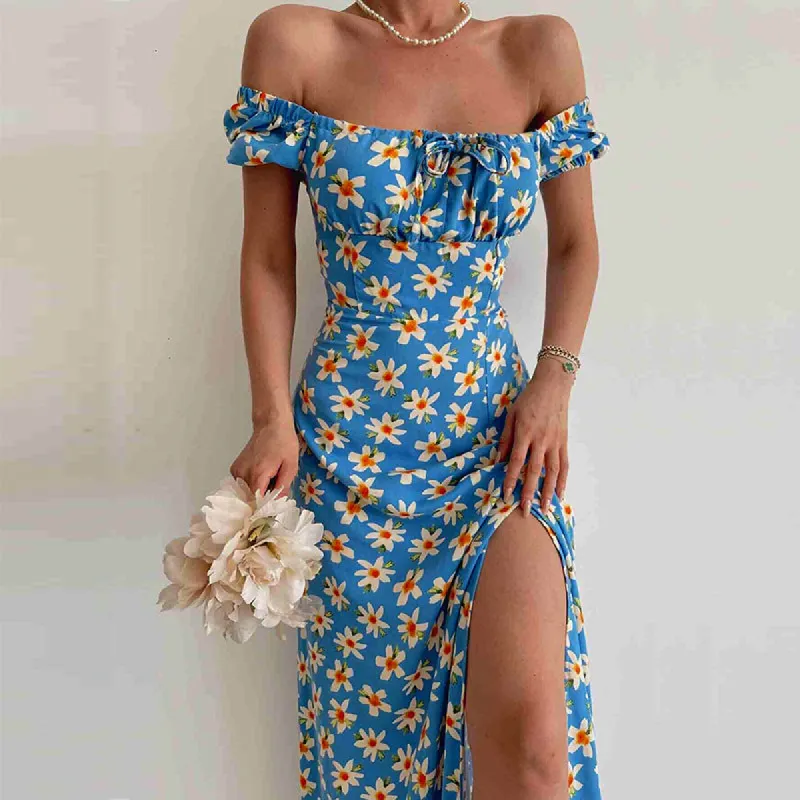 Slim Waist Temperament Long Skirt Printed Beach Skirt sold by Like My Choice