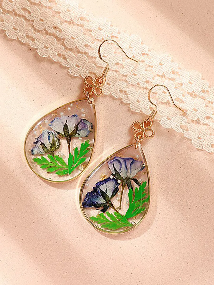 Blue Sulphureus Cosmos Resin Drop Earring sold by Like My Choice