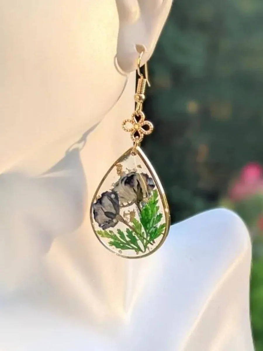 Blue Sulphureus Cosmos Resin Drop Earring sold by Like My Choice product image thumbnail 2