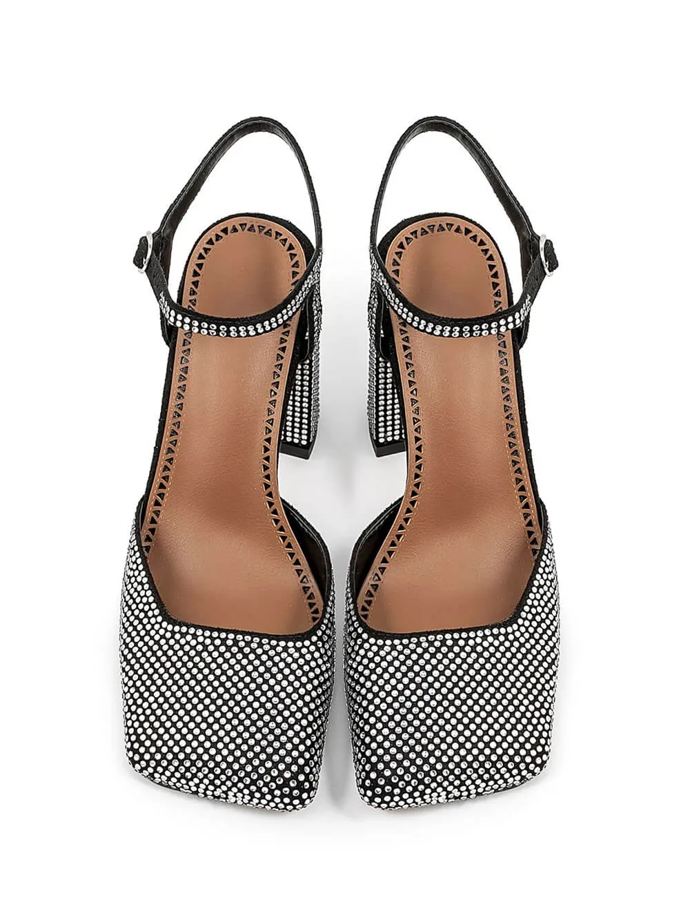 Diamond Square Toe Chunky Heel Sandals sold by Like My Choice product image thumbnail 2