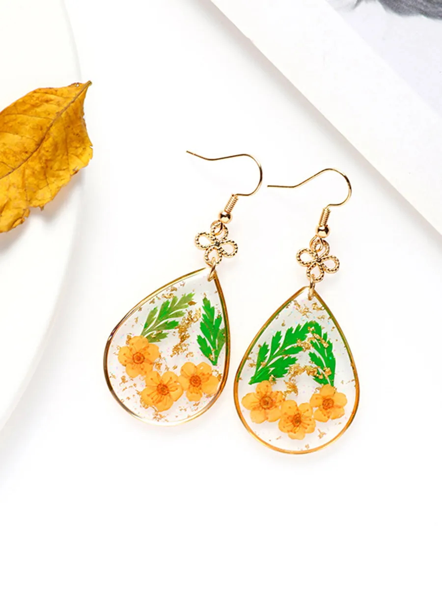 Forget-me-not Resin Gold Foil Earrings sold by Like My Choice product image thumbnail 5