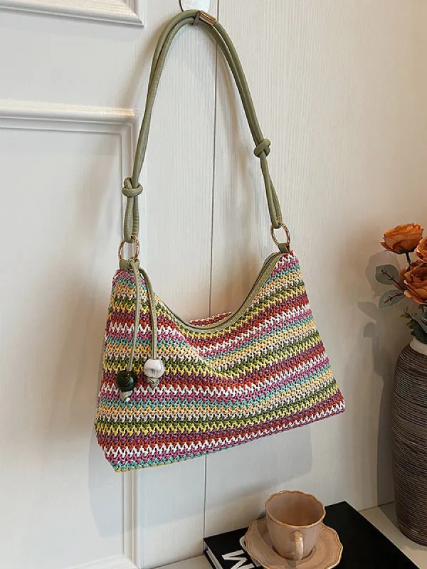 Contrast Color Woven Fashion Crossbody Bag sold by Like My Choice