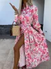 Charming Printed Shirt Buttons Plain Gold Floral Maxi Dress sold by Like My Choice