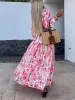 Charming Printed Shirt Buttons Plain Gold Floral Maxi Dress sold by Like My Choice