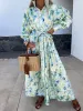 Charming Printed Shirt Buttons Plain Gold Floral Maxi Dress sold by Like My Choice