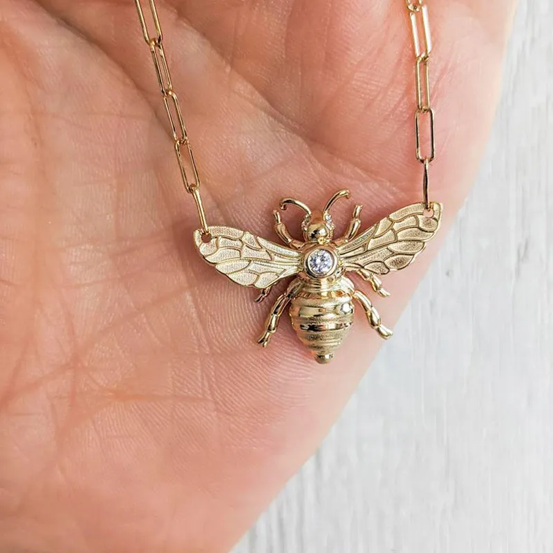 Bee Zircon Pendant Necklace sold by Like My Choice