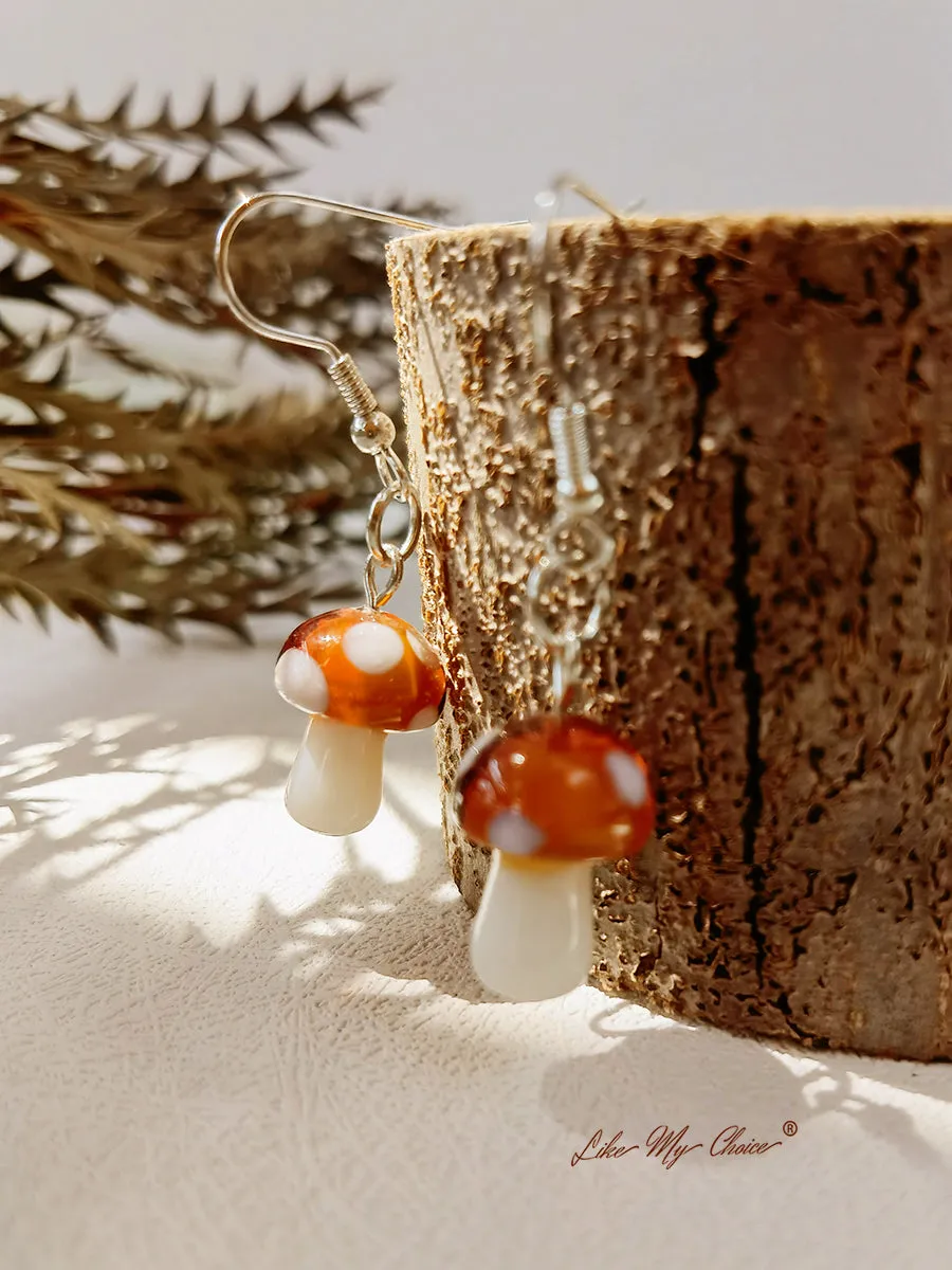 Boho Earrings - Cute Handmade Mushroom sold by Like My Choice product image thumbnail 4