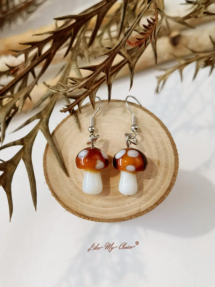 Boho Earrings - Cute Handmade Mushroom sold by Like My Choice