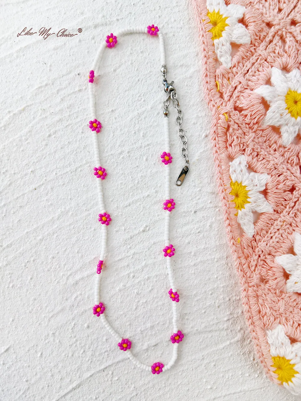 Adjustable Drawstring Beaded Bracelet Red Daisy sold by Like My Choice product image thumbnail 2