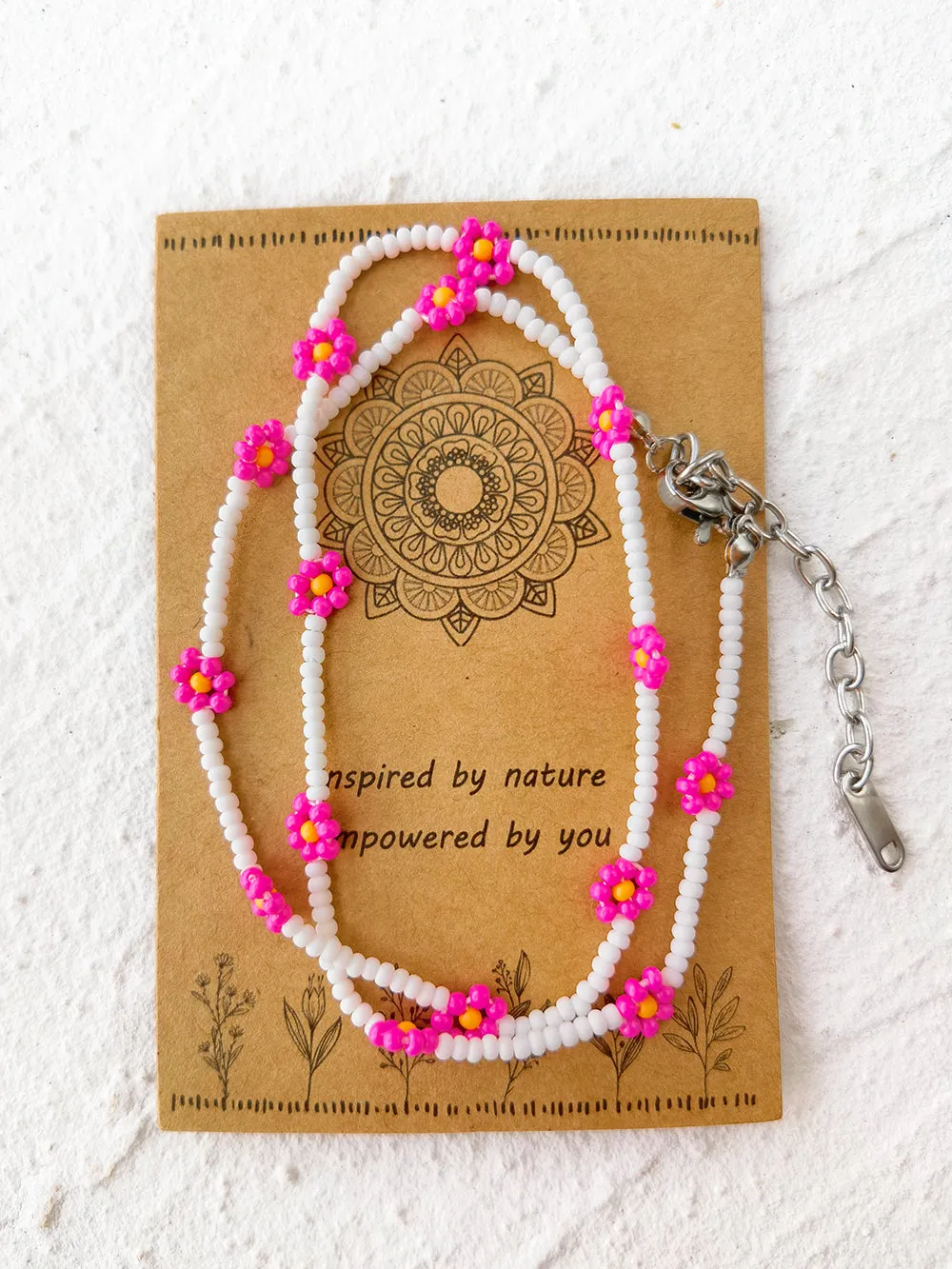 Adjustable Drawstring Beaded Bracelet Red Daisy sold by Like My Choice product image thumbnail 3