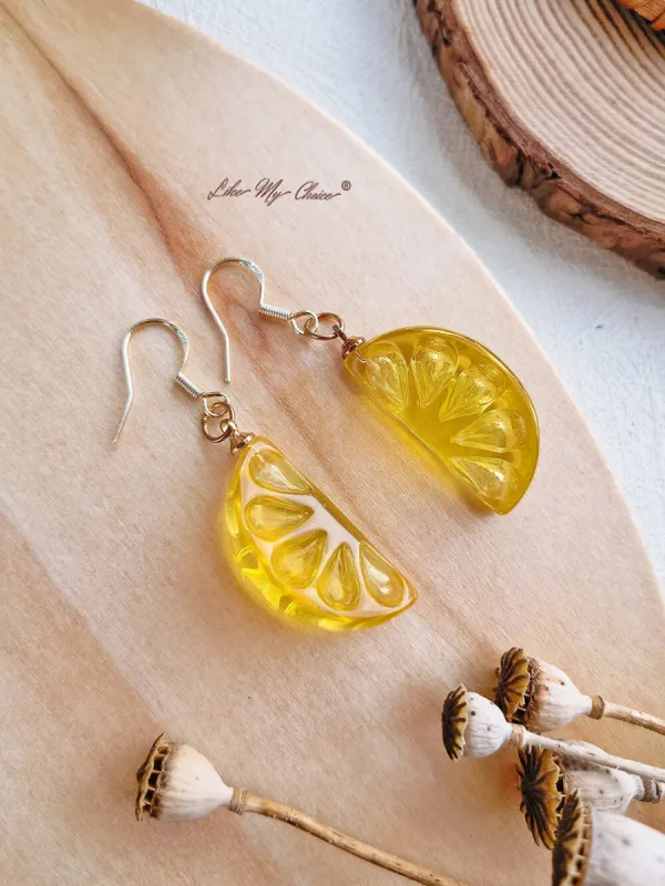 Sweet Lemon  Resin Fruit Earrings sold by Like My Choice