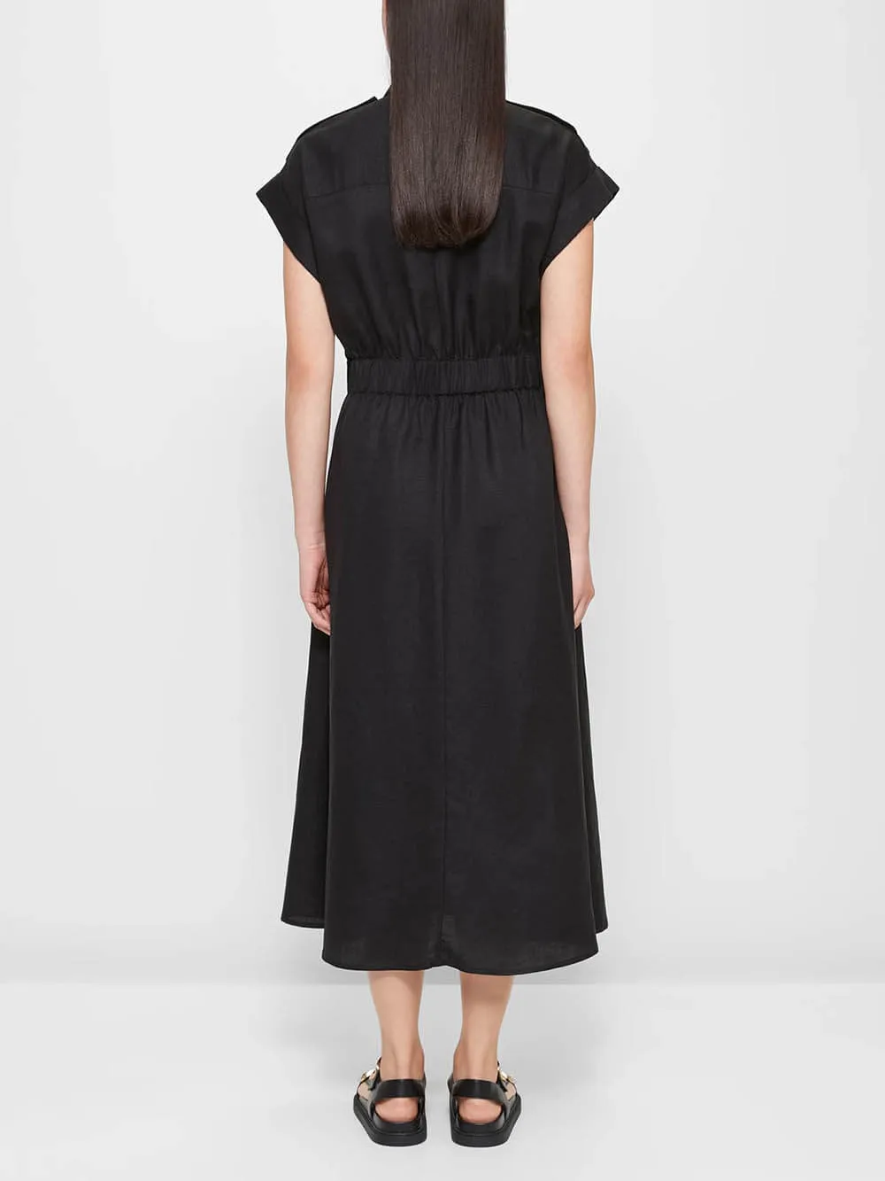 Modern Waist Pleated Tie Shirt Dress sold by Like My Choice product image thumbnail 4