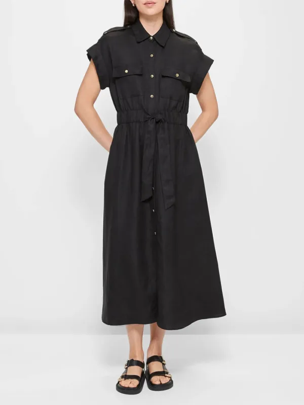 Modern Waist Pleated Tie Shirt Dress sold by Like My Choice