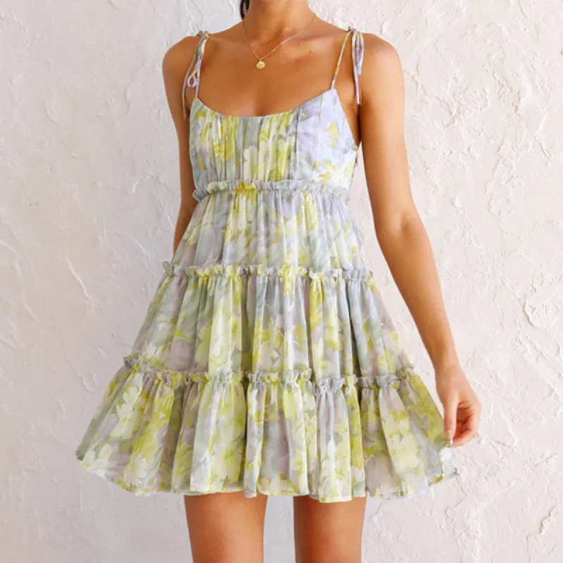 Backless Halter Sexy Printed Short Dress sold by Like My Choice