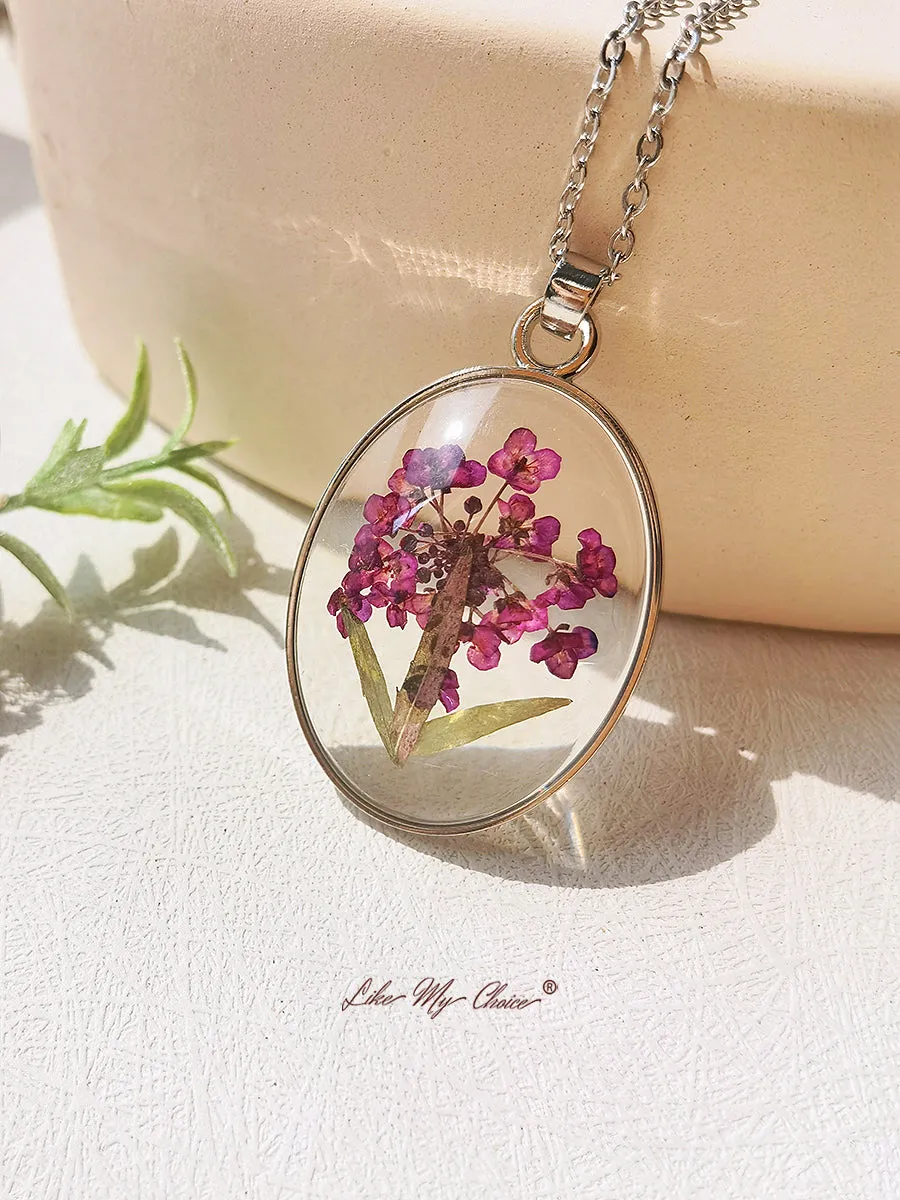 Resin Pendant Necklace With Scottish Heather Dried Flowers sold by Like My Choice product image thumbnail 2