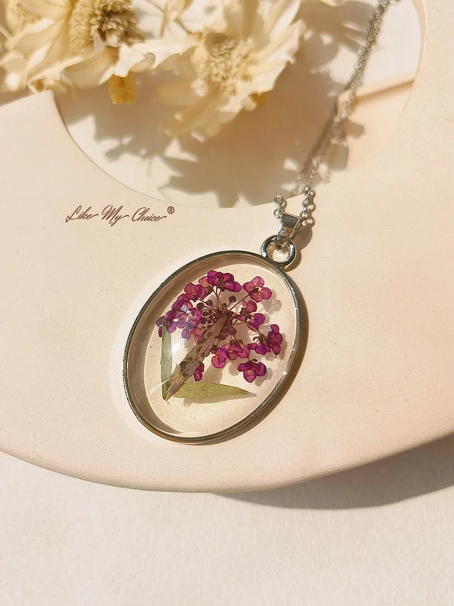 Resin Pendant Necklace With Scottish Heather Dried Flowers sold by Like My Choice product image thumbnail 3