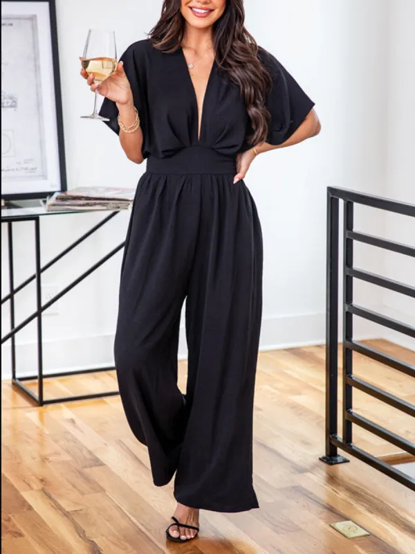 V-Neck Black Jumpsuit sold by Like My Choice