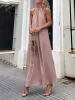 Gold Trimmed Halter Neck Maxi Dress sold by Like My Choice