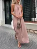 Gold Trimmed Halter Neck Maxi Dress sold by Like My Choice